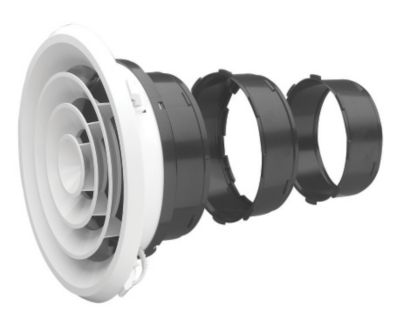 Hart Cooley 570562 16 Rz16 White Rezzin Round Ceiling Diffuser Integral Butterfly Damper