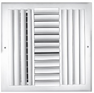 Truaire A304 O 6 X 6 4 Way White Aluminum Adjustable Wall Ceiling Register With Opposed Blade Damper